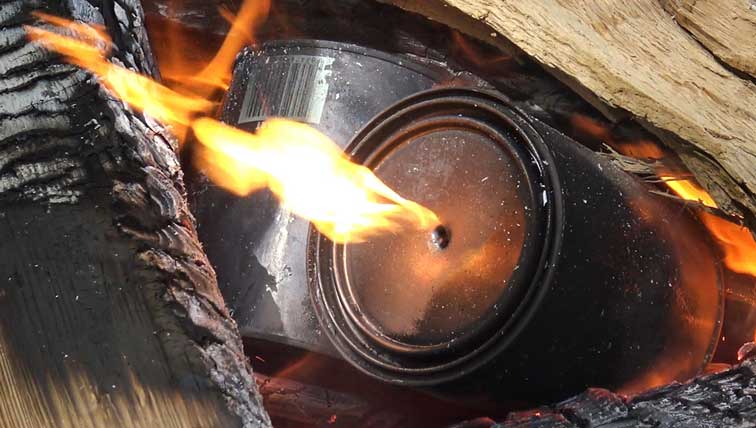 How To Easily Turn Wood Into Charcoal Using Cans
