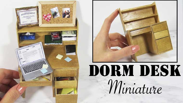 How To Make Miniature Dorm Desk